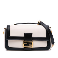 Bicolor Leather Chain Midi Baguette