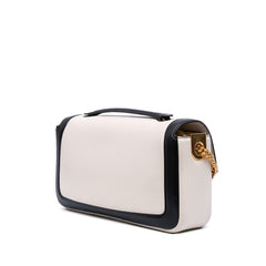 Bicolor Leather Chain Midi Baguette