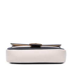 Bicolor Leather Chain Midi Baguette