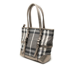 Small Shimmer Check Canvas Tote