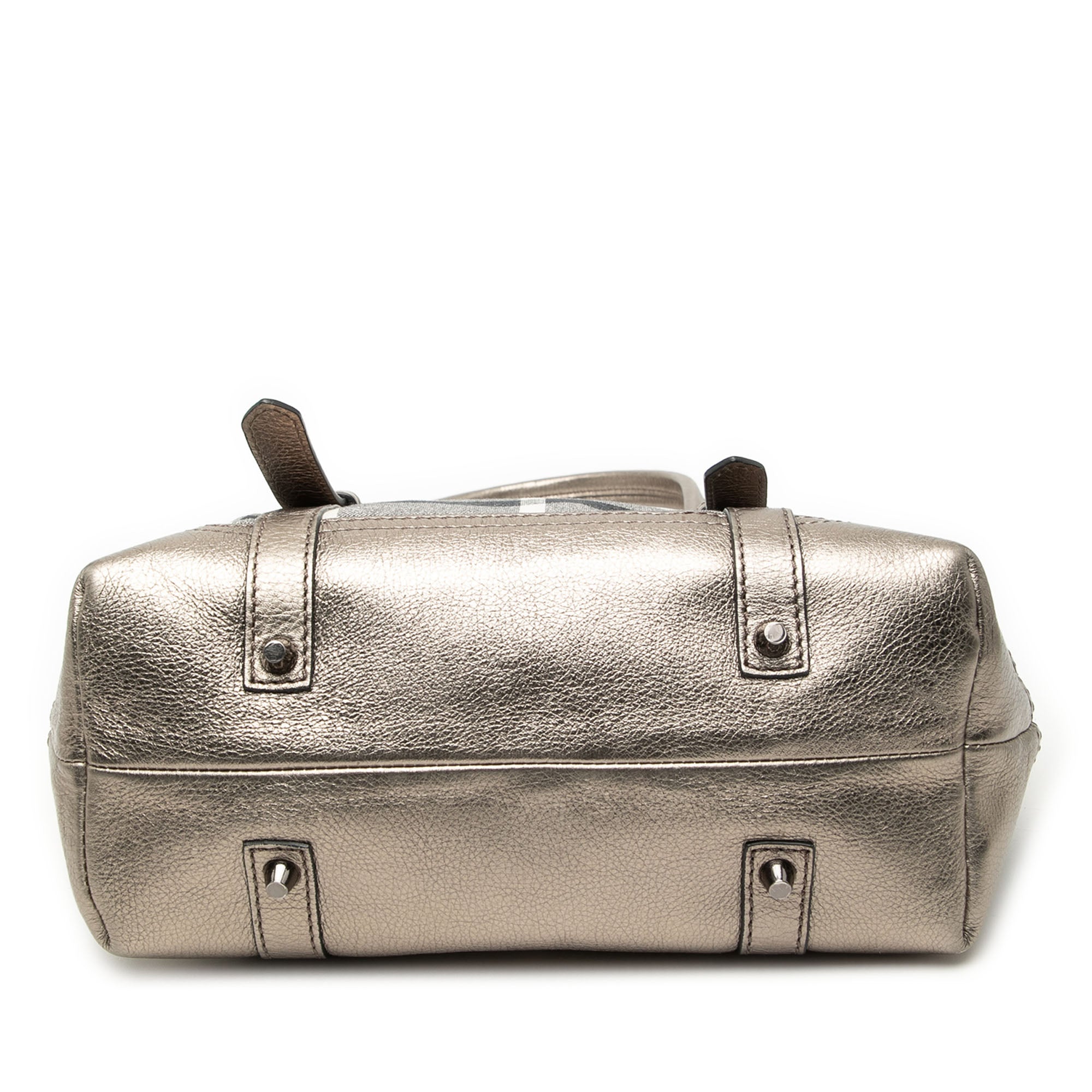 Small Shimmer Check Canvas Tote