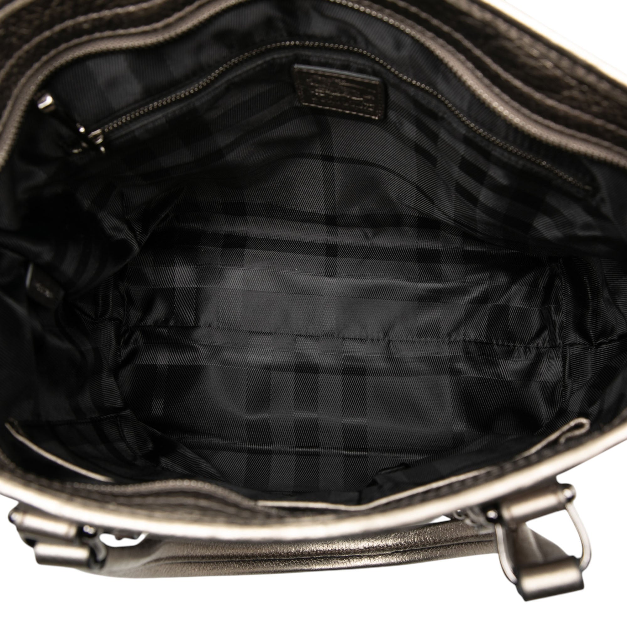 Small Shimmer Check Canvas Tote