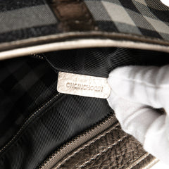 Small Shimmer Check Canvas Tote