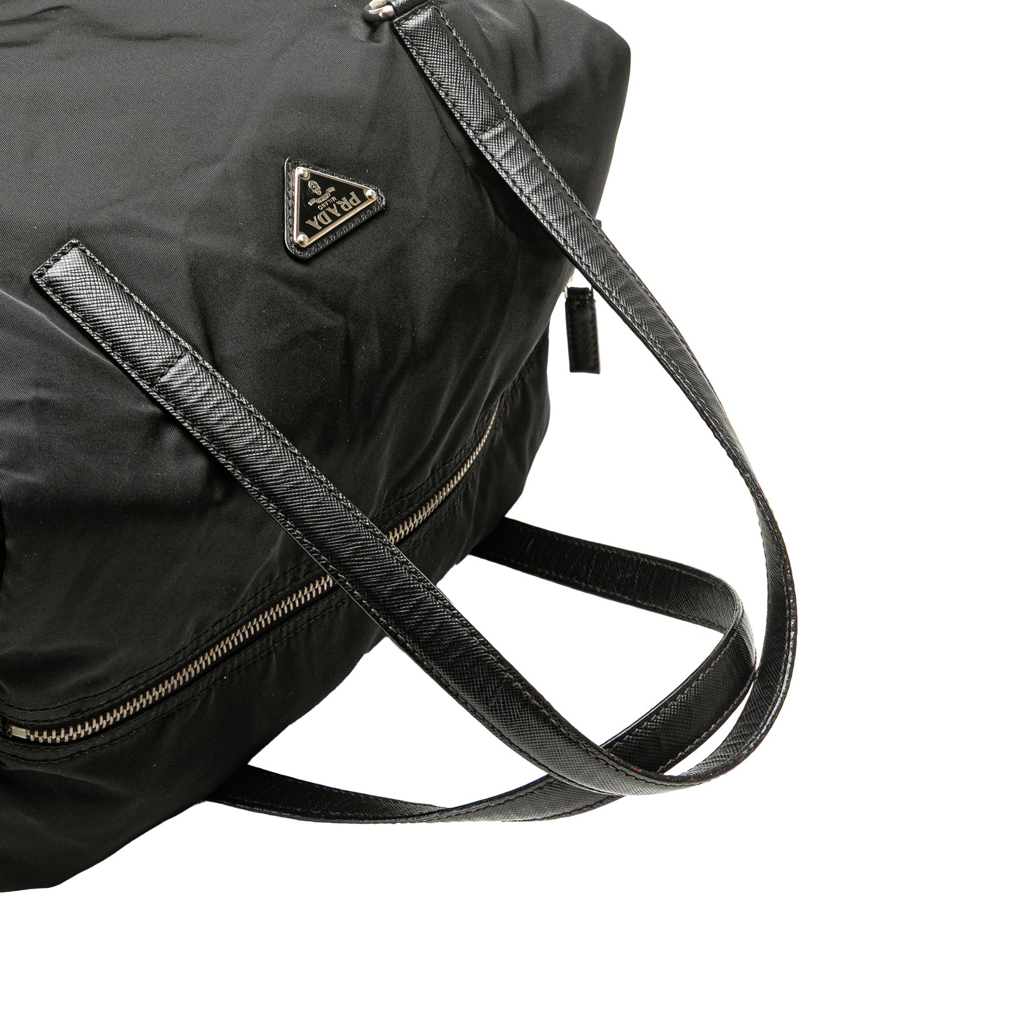 Saffiano Trimmed Tessuto Handbag