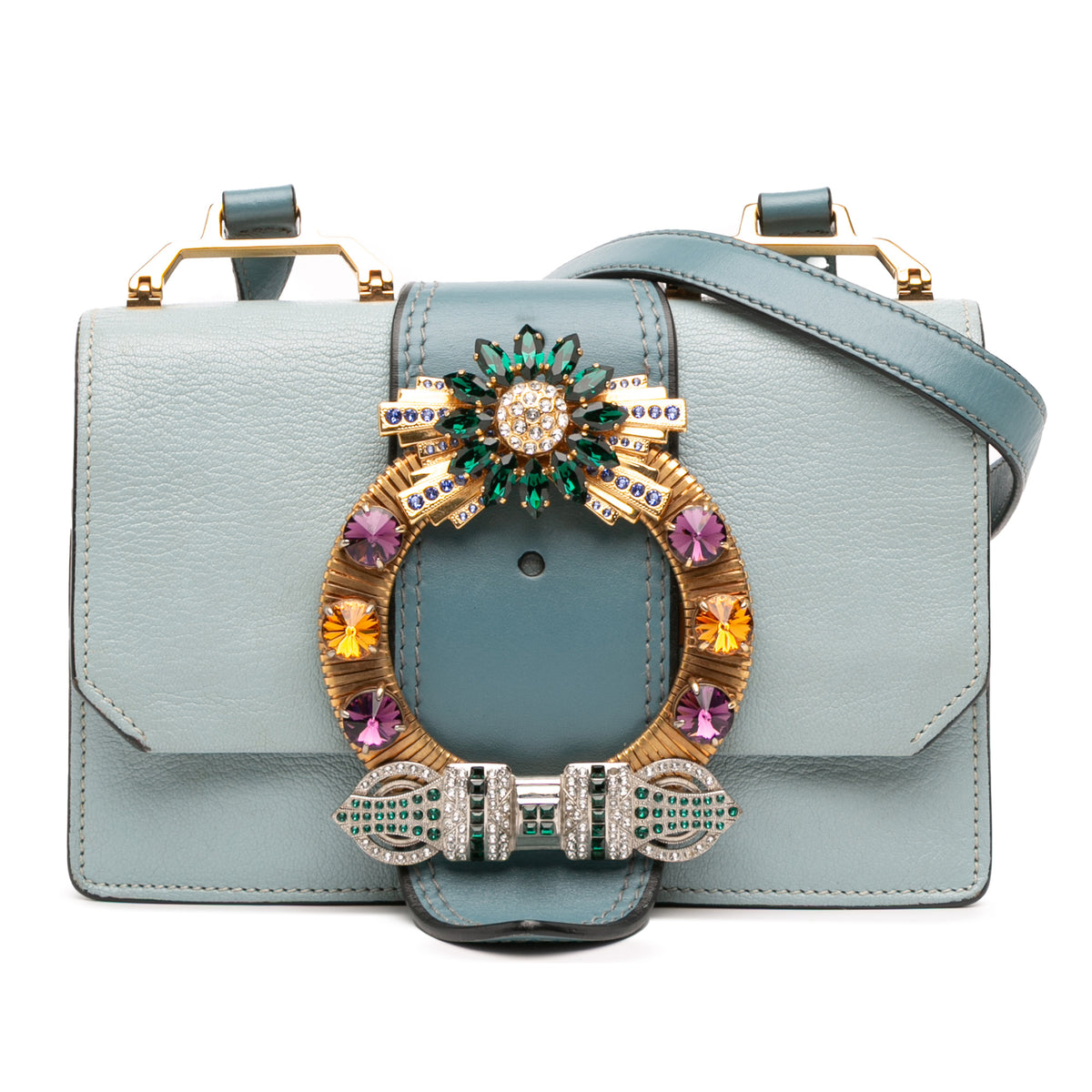Goatskin Madras Soft Calf Crystal Embellished Crossbody