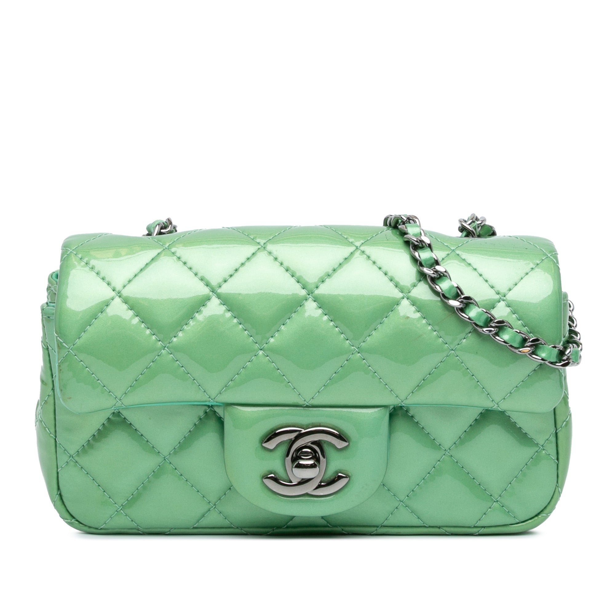 New Mini Classic Patent Single Flap