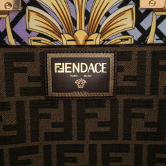 Versace Fendace Canvas Logo Sunshine Shopper Tote XL