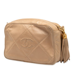 CC Quilted Lambskin Tassel Camera Bag