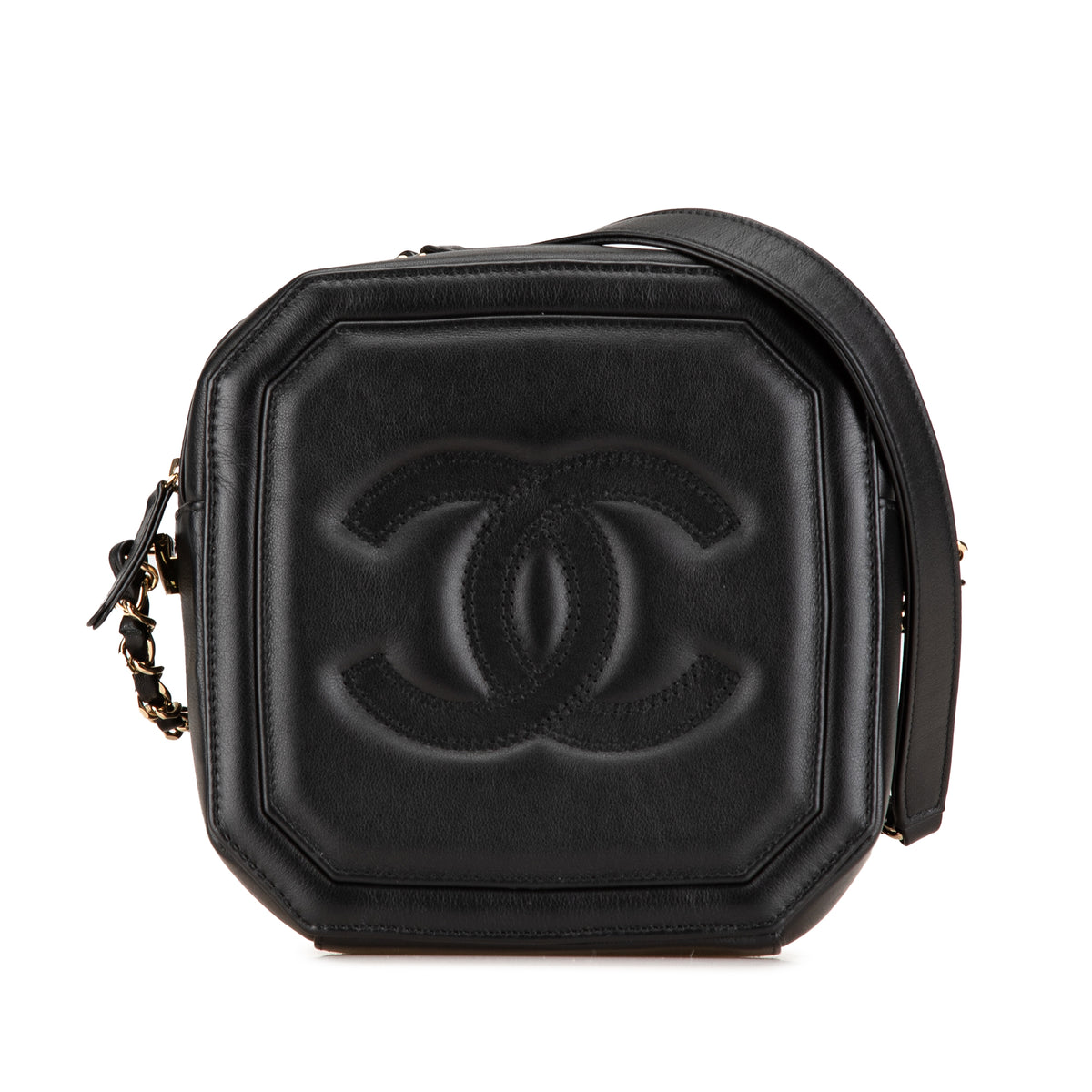 CC Quilted Lambskin Octagon Camera Case