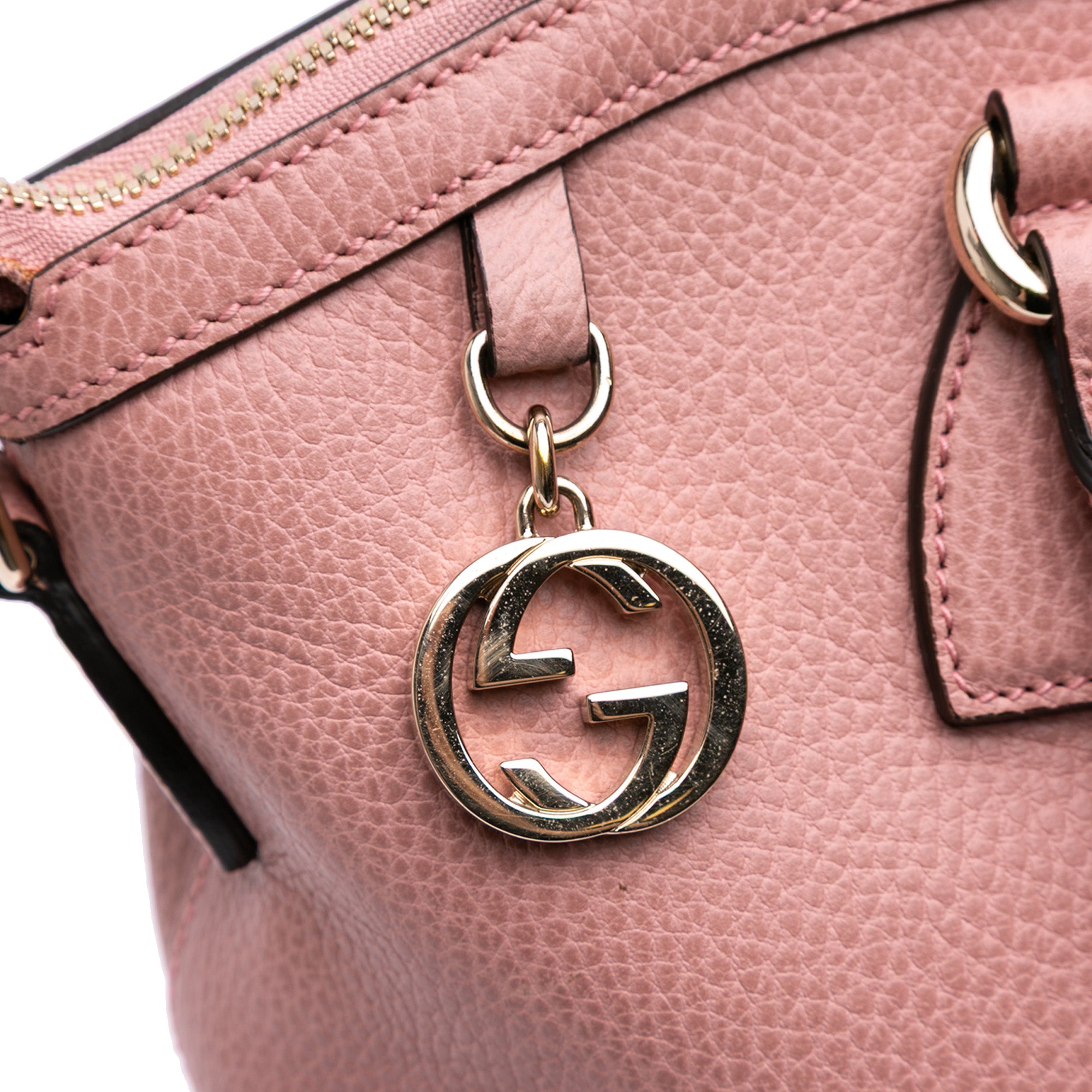 Large Dollar Calfskin GG Charm Dome Satchel
