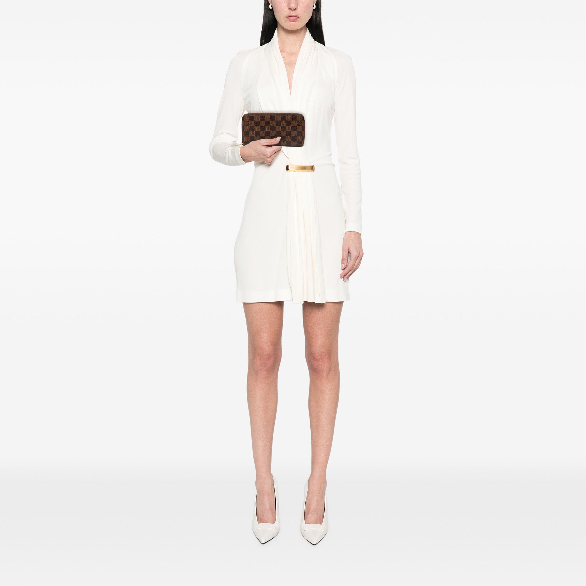 Damier Ebene Zippy Long Wallet