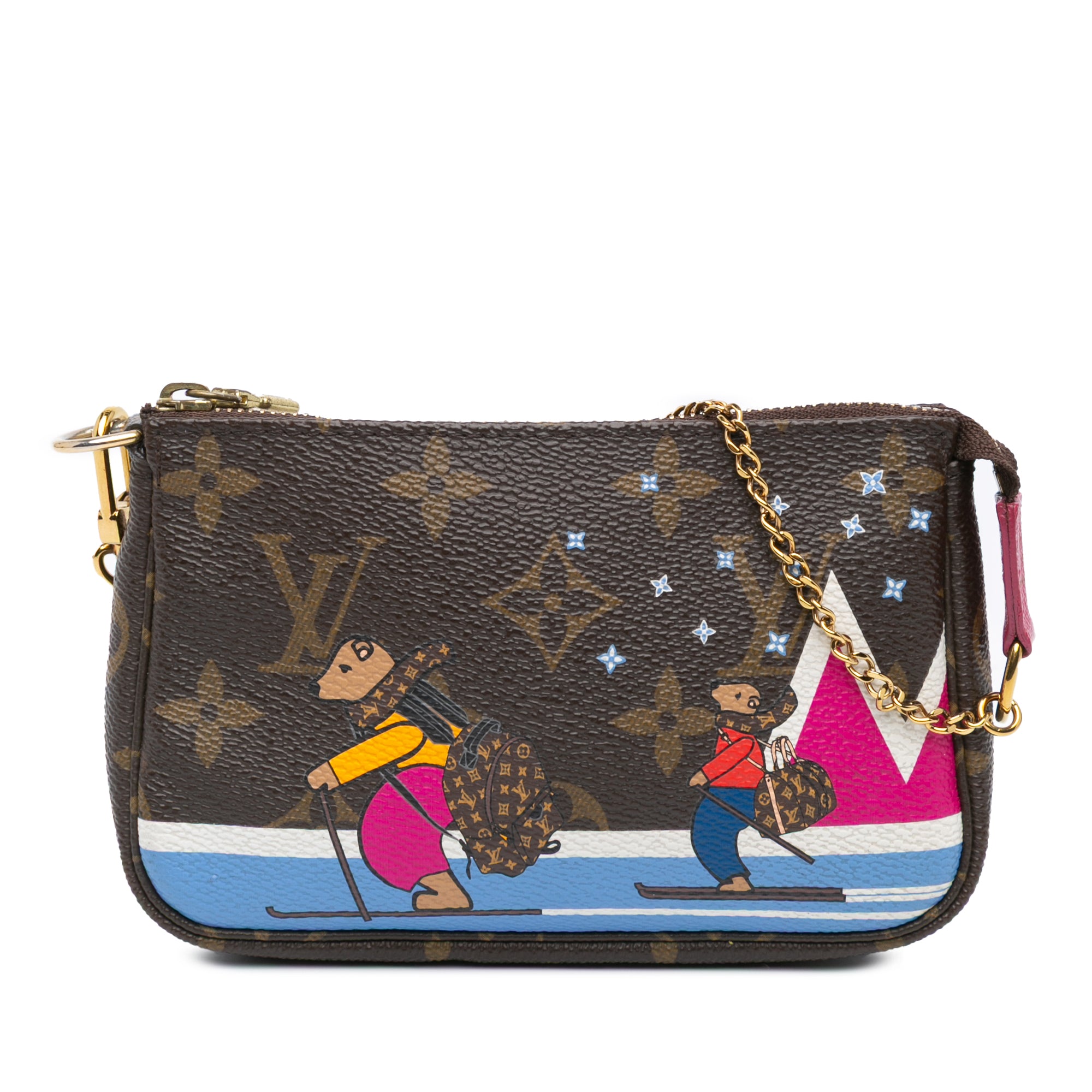 Monogram Bears on Skis Christmas Animation Mini Pochette Accessories