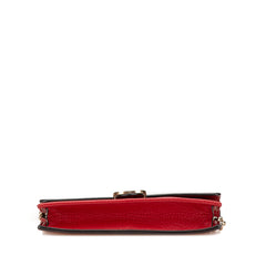 Leather Interlocking G Dollar Wallet on Chain
