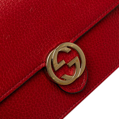 Leather Interlocking G Dollar Wallet on Chain