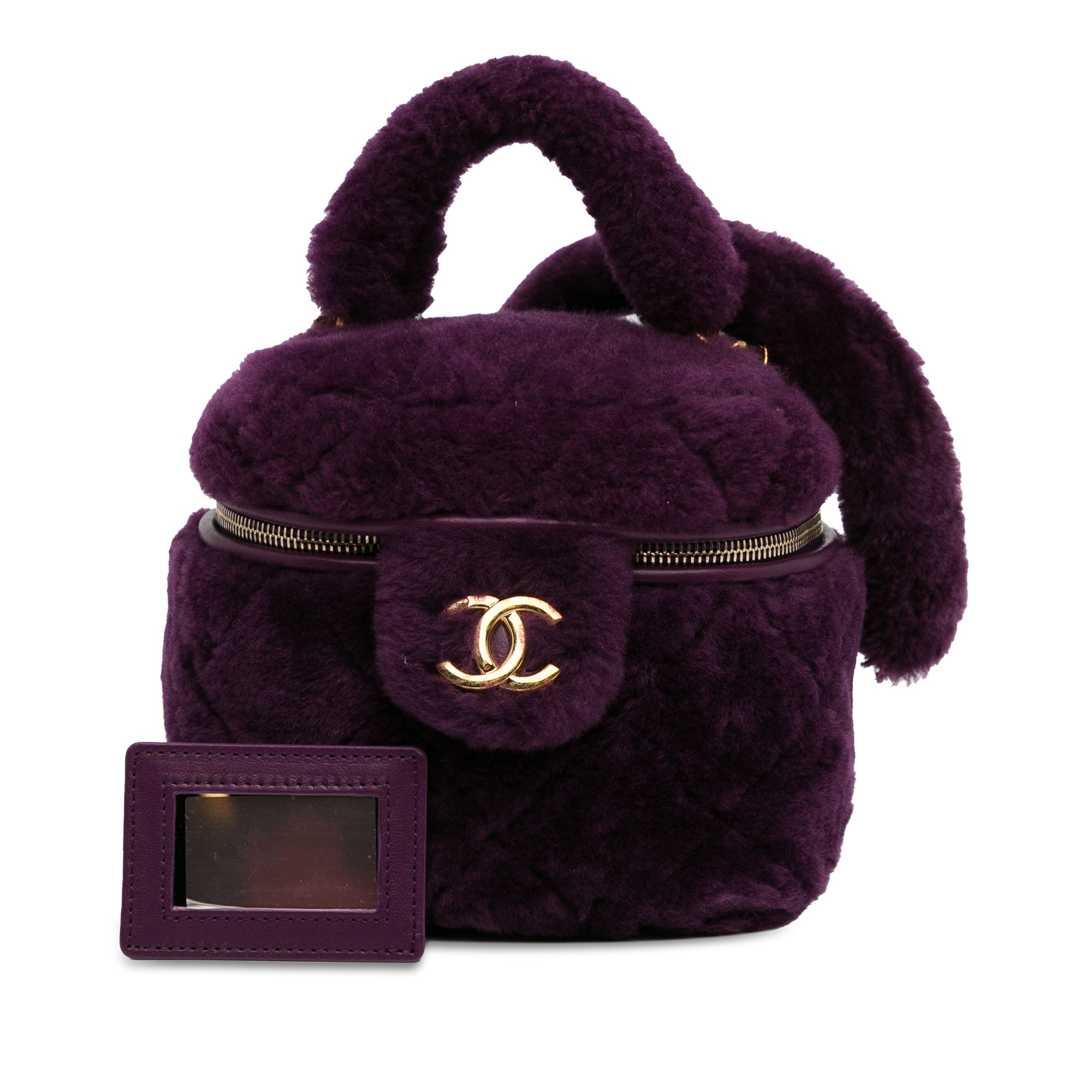 Small Quilted Shearling Vanity Case