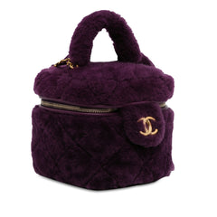 Small Quilted Shearling Vanity Case