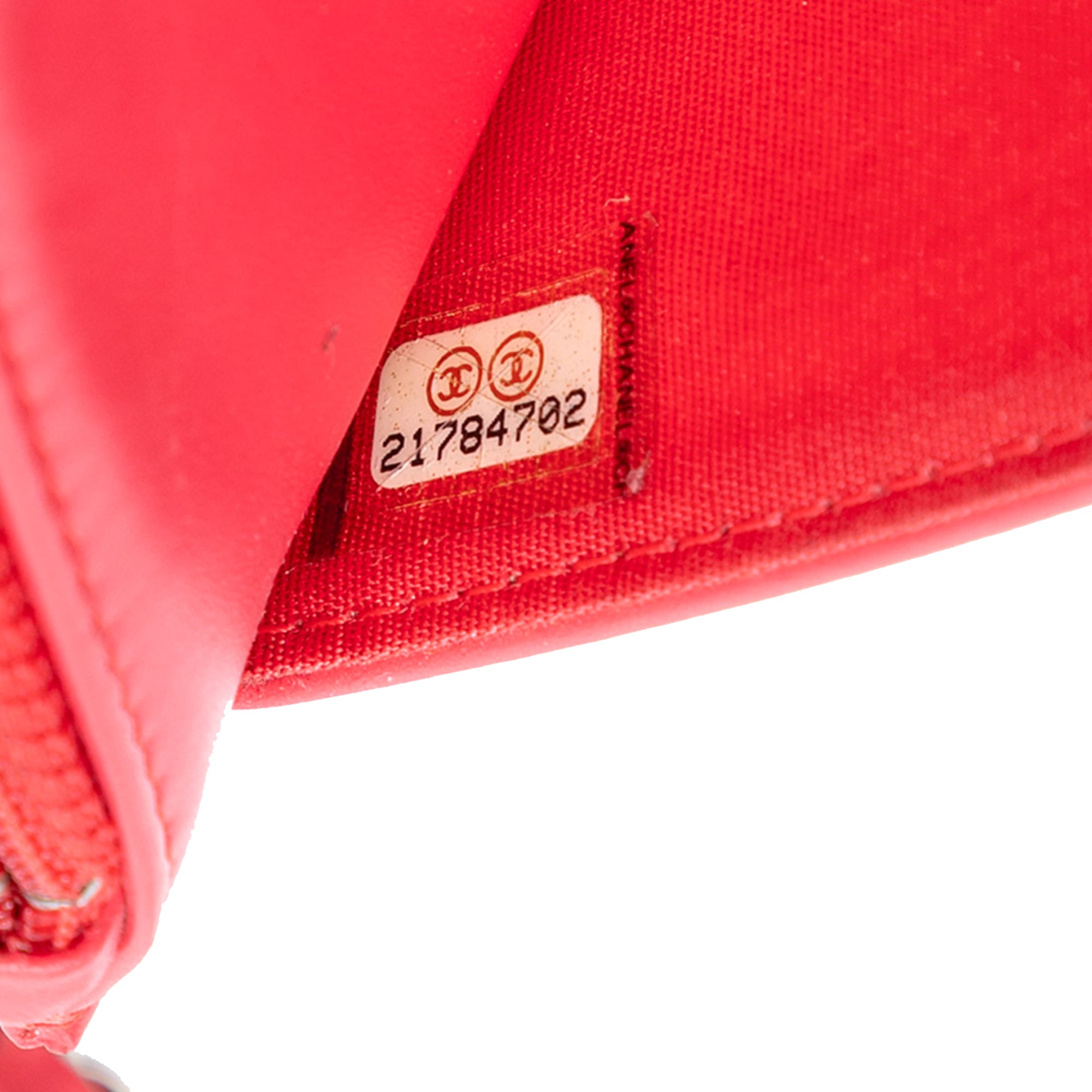 CC Patent Diamond Quilted Wallet On Chain