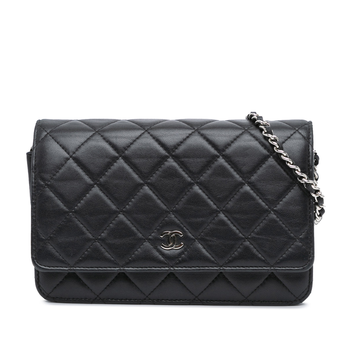 CC Quilted Calfskin Wallet on Chain