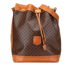 Macadam Coated Canvas Drawstring Bucket Bag