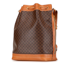 Macadam Coated Canvas Drawstring Bucket Bag