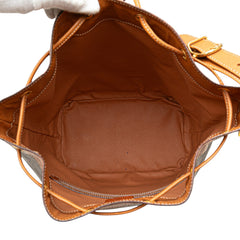 Macadam Coated Canvas Drawstring Bucket Bag