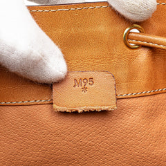 Macadam Coated Canvas Drawstring Bucket Bag