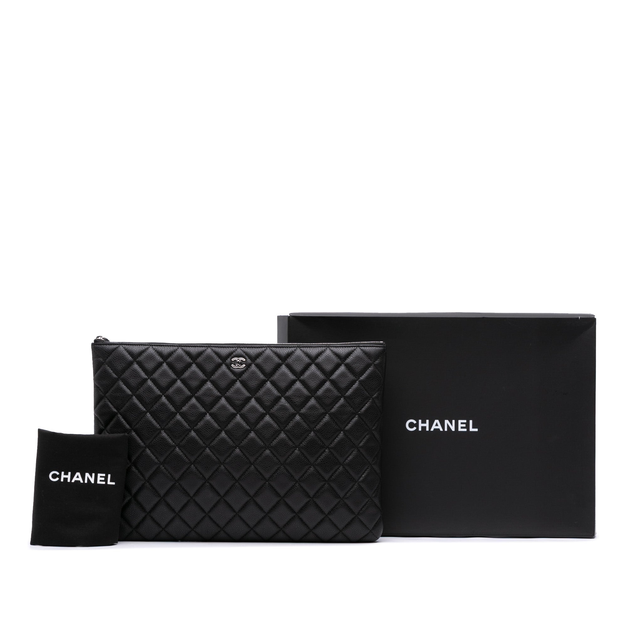 Large Quilted Caviar O Case Clutch