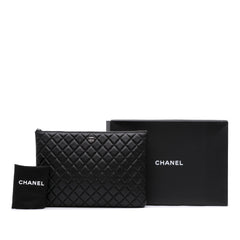 Large Quilted Caviar O Case Clutch