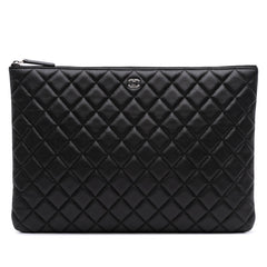 Large Quilted Caviar O Case Clutch