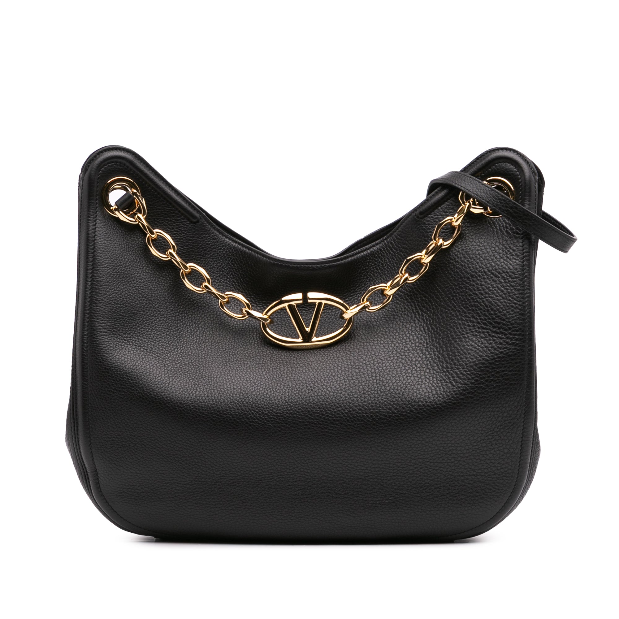 Leather Vlogo Gate Shoulder Bag