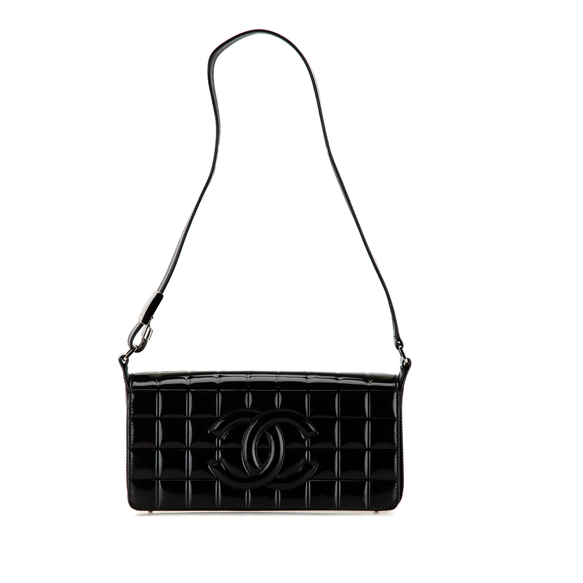 Patent Chocolate Bar Shoulder Bag