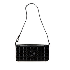 Patent Chocolate Bar Shoulder Bag