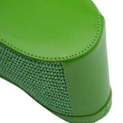 Micro Leather and Raffia Cotton Emroidered Tropicalia Bag