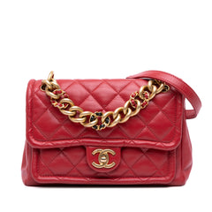 Small Quilted Lambskin Chain Link Flap
