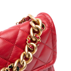 Small Quilted Lambskin Chain Link Flap