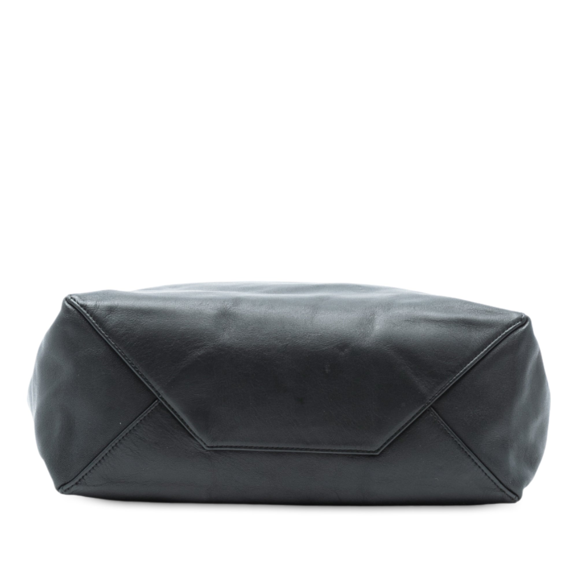 Bicolor Leather Vertical Cabas Tote