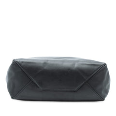 Bicolor Leather Vertical Cabas Tote