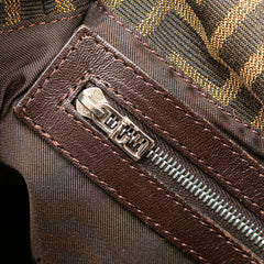 Zucca Canvas Double Flap Shoulder Bag