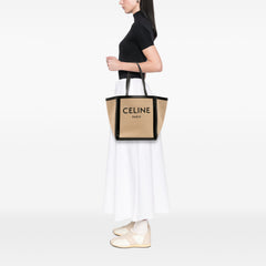 Large Canvas Vertical Square Cabas Tote
