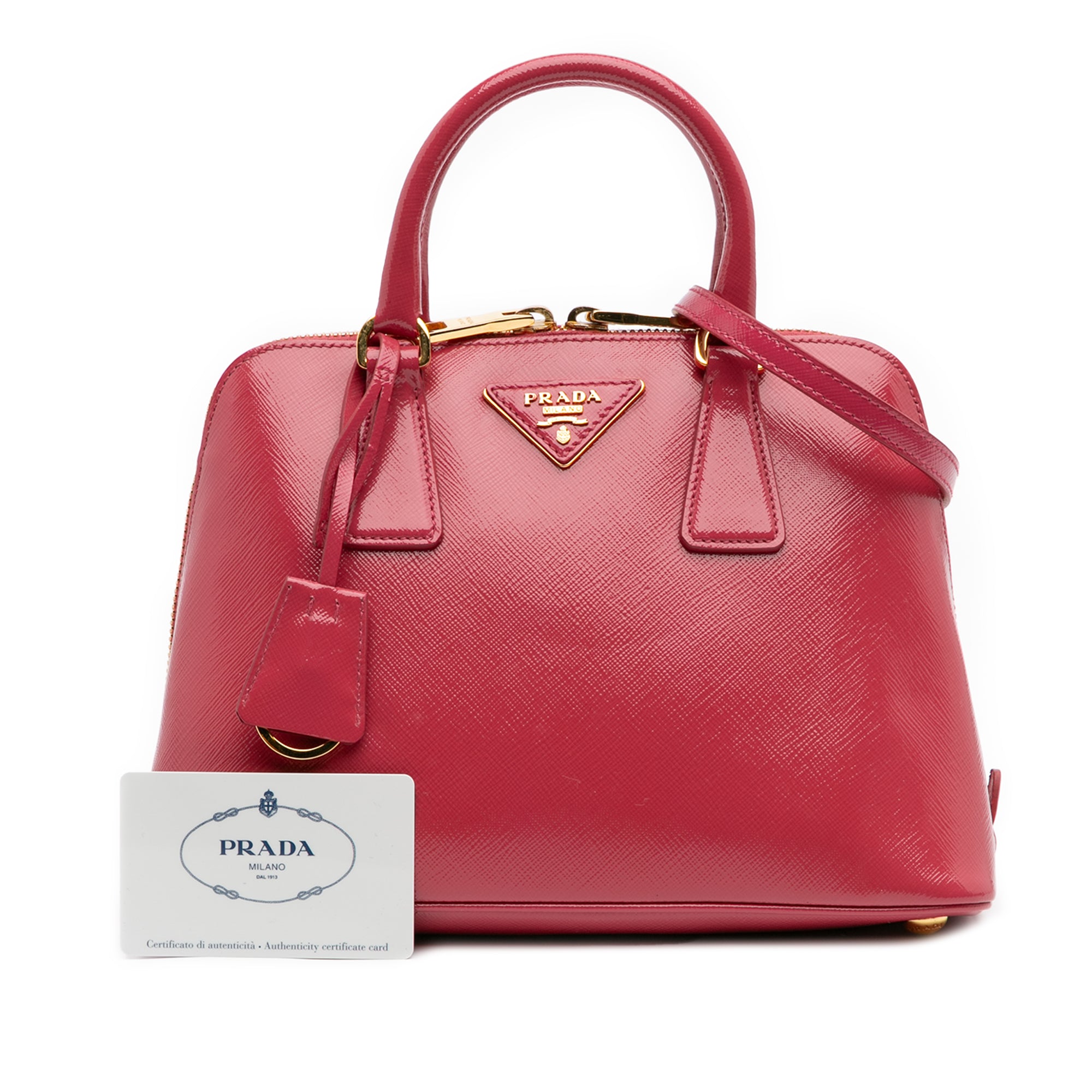 Small Saffiano Vernice Promenade Satchel