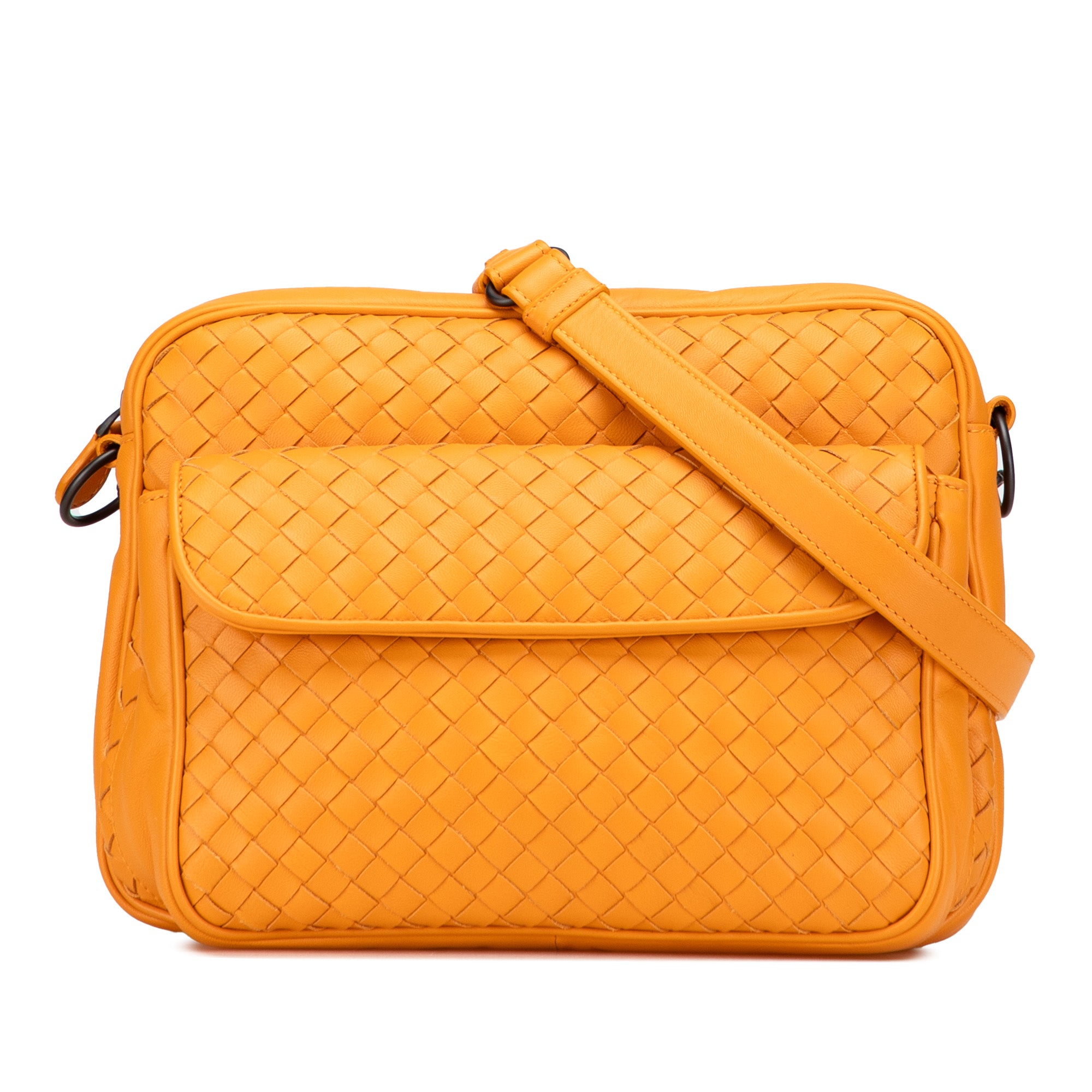 Nappa Intrecciato Front Pocket Messenger Bag