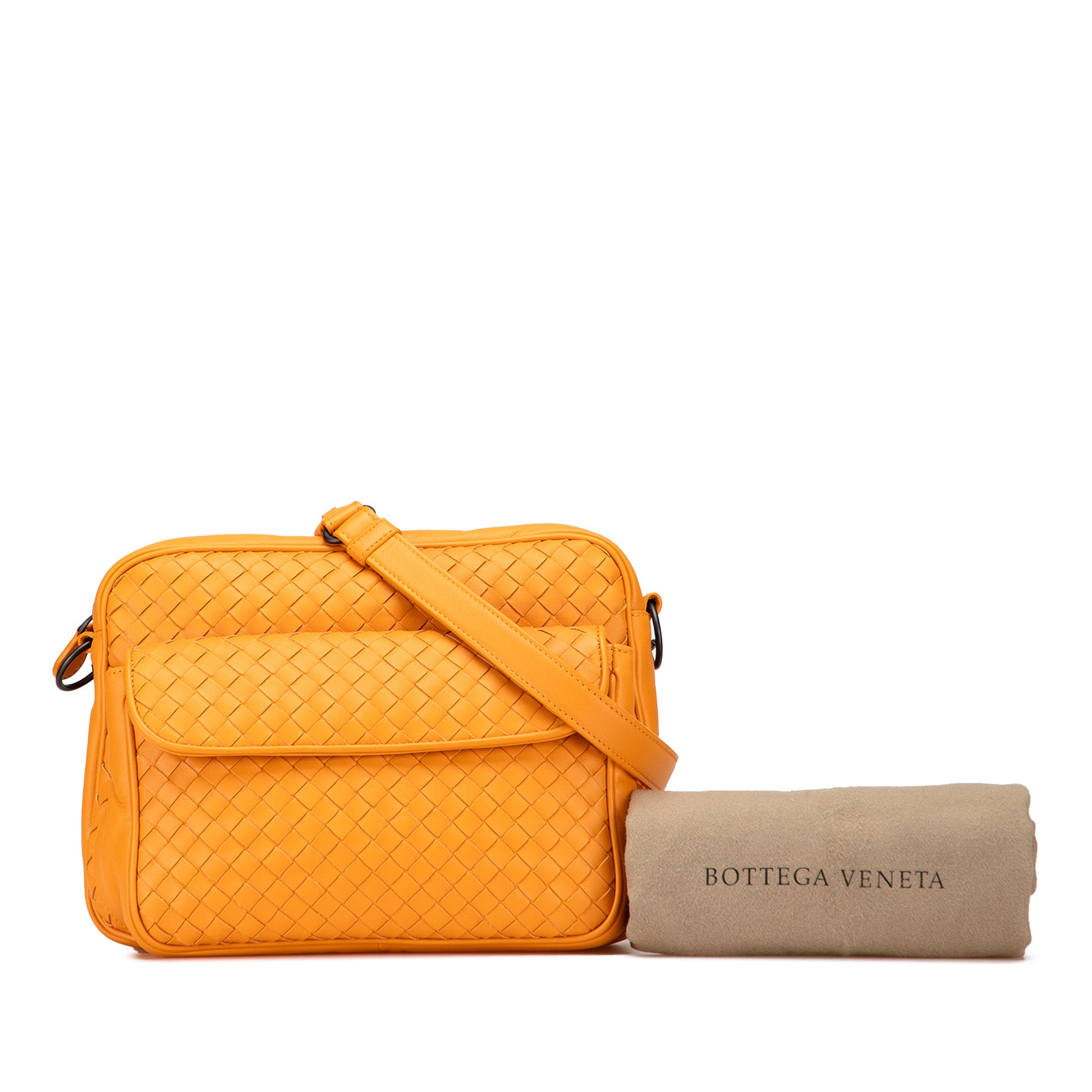 Nappa Intrecciato Front Pocket Messenger Bag
