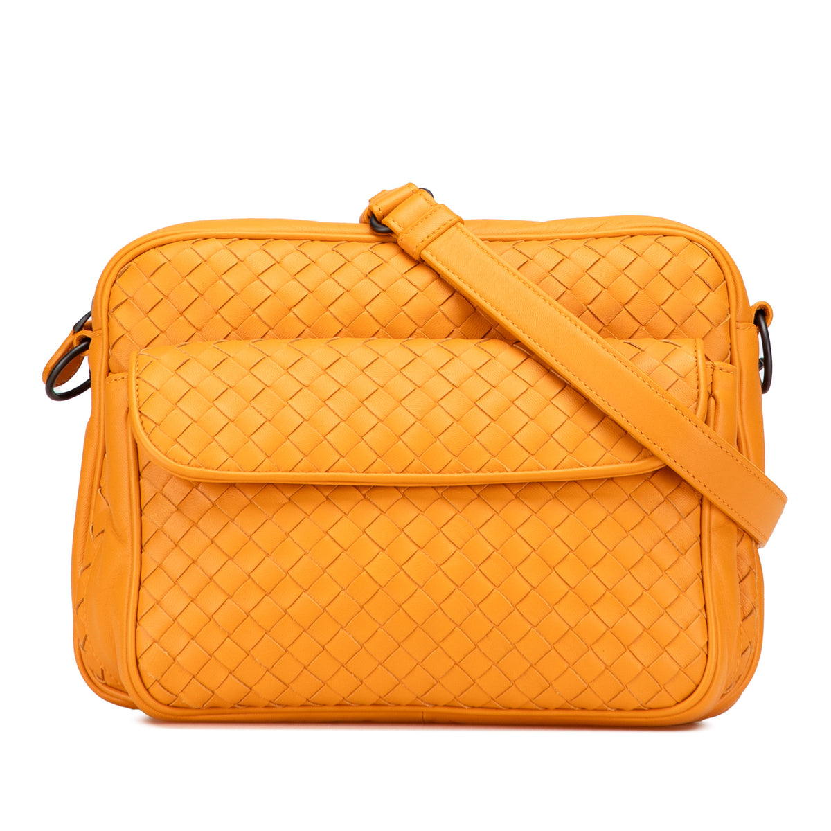 Nappa Intrecciato Front Pocket Messenger Bag