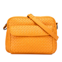 Nappa Intrecciato Front Pocket Messenger Bag