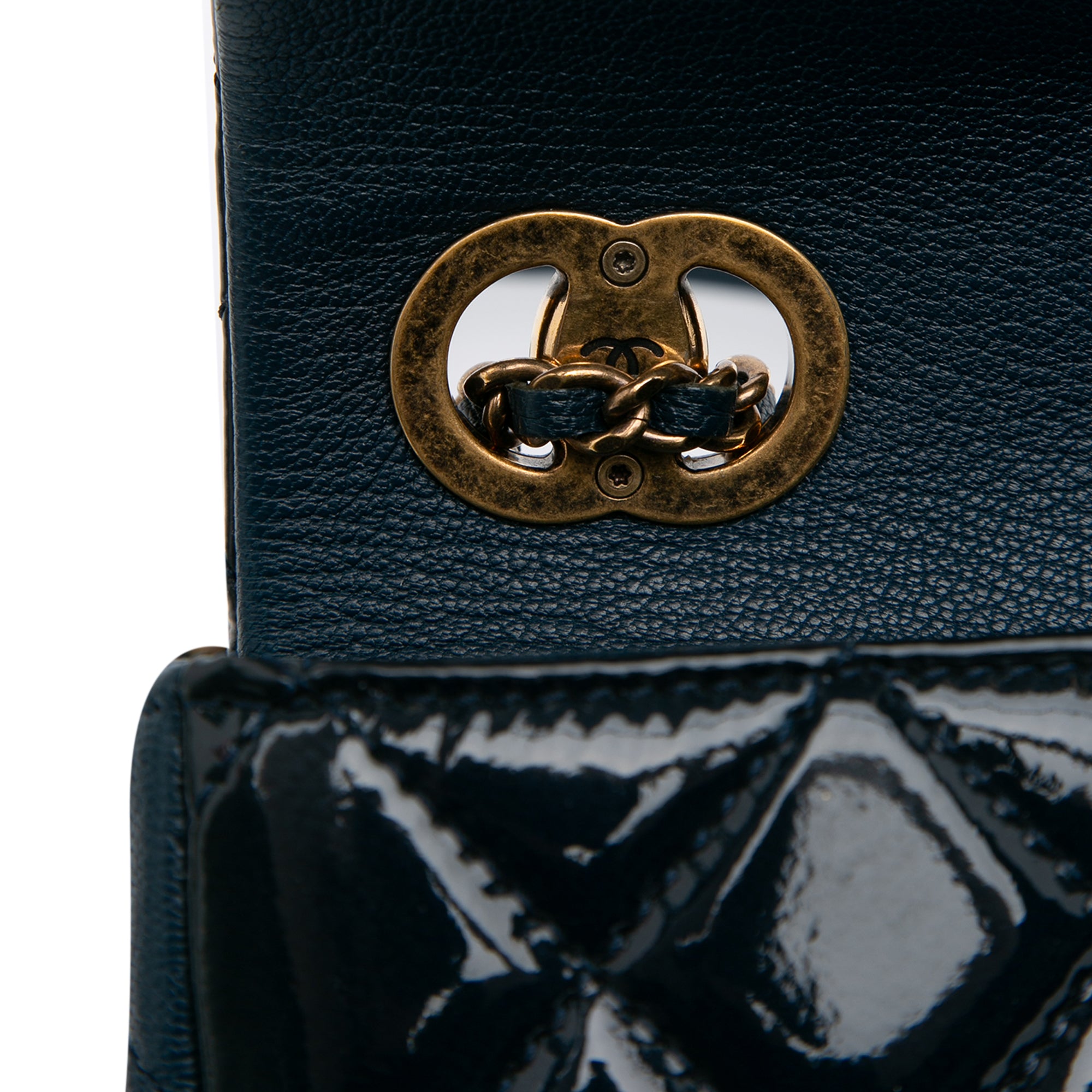 Paris-Salzburg Small Patent and Goatskin CC Eyelet Flap
