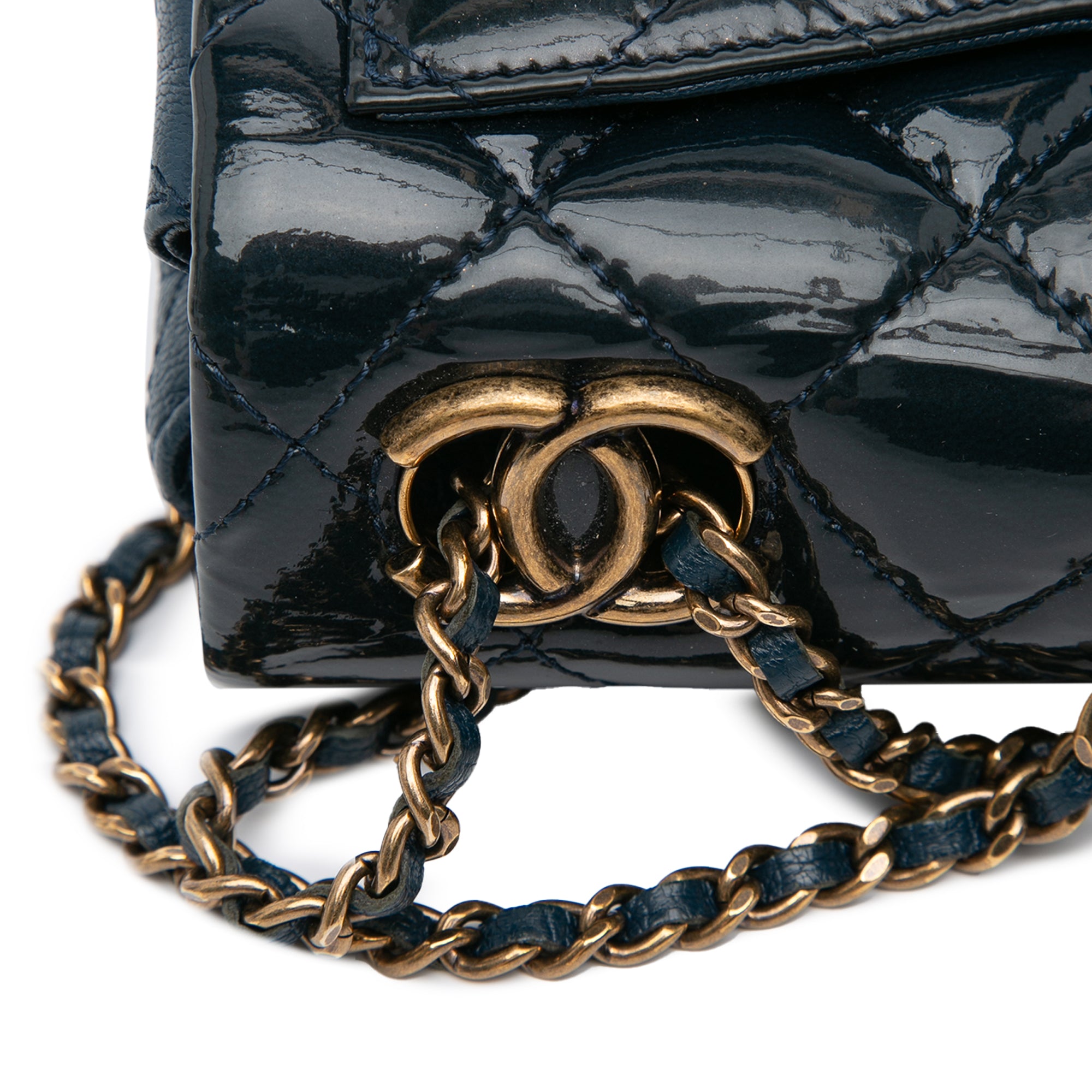 Paris-Salzburg Small Patent and Goatskin CC Eyelet Flap
