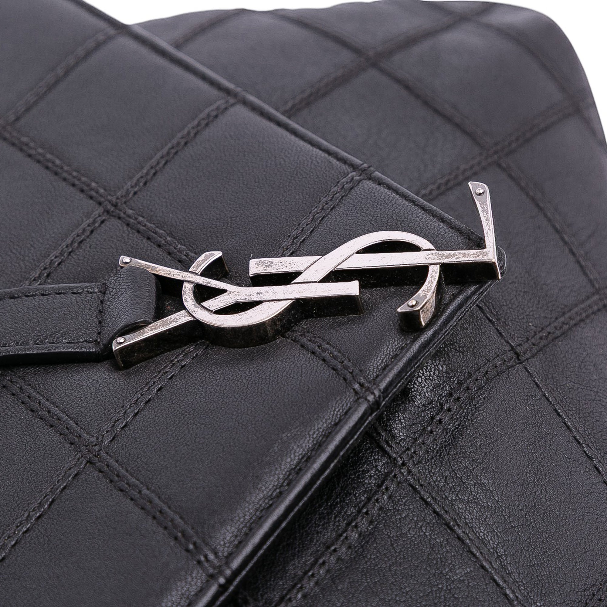 Large Quilted Diamond Calfskin Monogram College Satchel