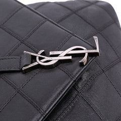 Large Quilted Diamond Calfskin Monogram College Satchel