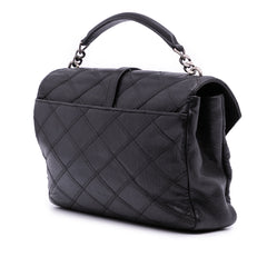 Large Quilted Diamond Calfskin Monogram College Satchel