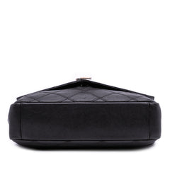 Large Quilted Diamond Calfskin Monogram College Satchel